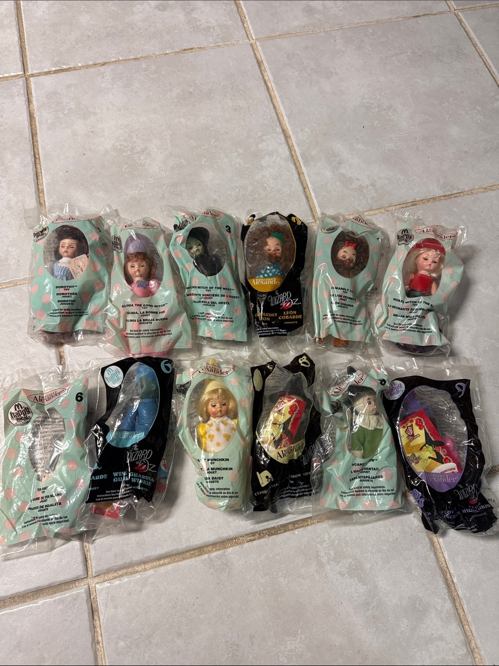 Avon Mini Doll Lot - Red, Green, Blue, Black, Yellow, Pink, White